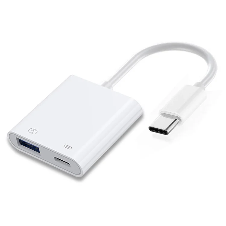 UC-155-TC002 Type-C a Type-A USB3.0 Hembra con Adaptador de Carga de Potencia PD Compatible con Macbook Laptop Tablet Teléfono
