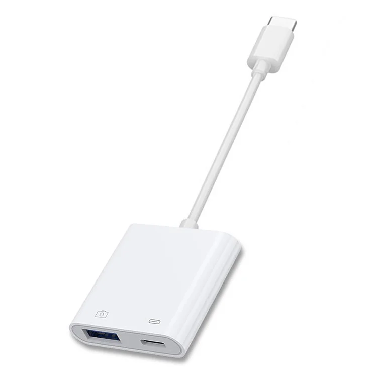 UC-155-TC002 Type-C a Type-A USB3.0 Hembra con Adaptador de Carga de Potencia PD Compatible con Macbook Laptop Tablet Teléfono