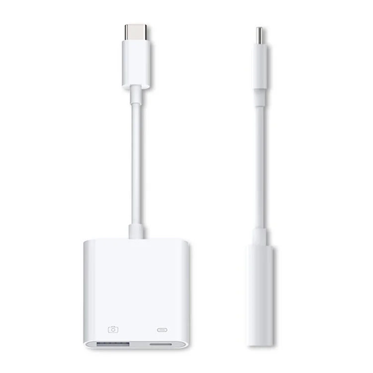 UC-155-TC002 Type-C a Type-A USB3.0 Hembra con Adaptador de Carga de Potencia PD Compatible con Macbook Laptop Tablet Teléfono