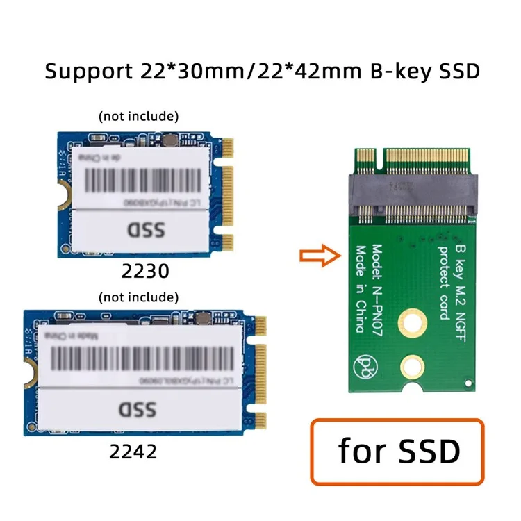 SA-068-BKEY NGFF B Key 22x30mm to 22x42mm Adaptateur Mâle à Femelle Extension pour Carte SSD LTE 2230