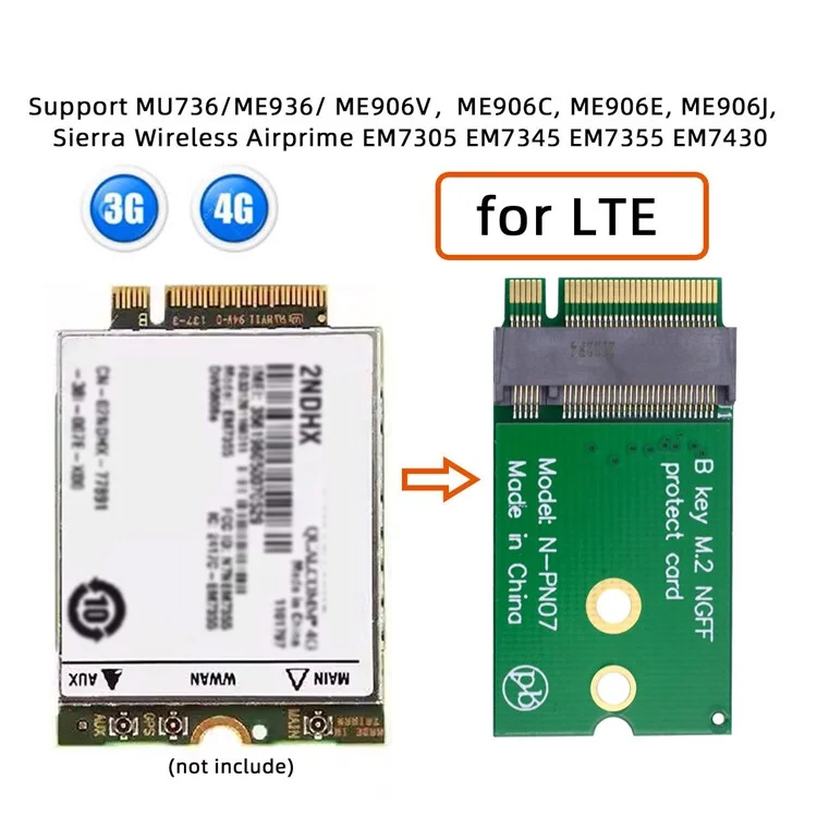 SA-068-BKEY NGFF B Key 22x30mm to 22x42mm Adaptateur Mâle à Femelle Extension pour Carte SSD LTE 2230