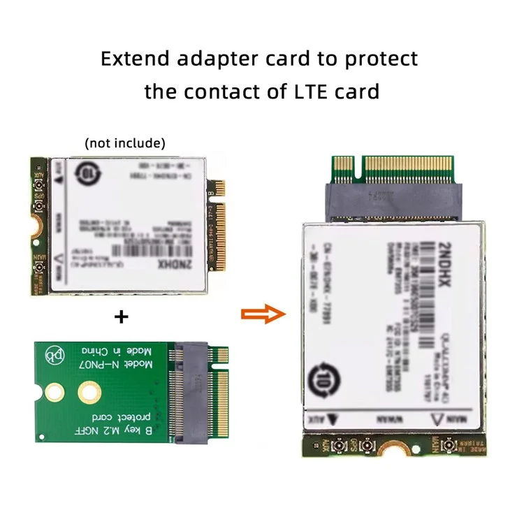 SA-068-BKEY NGFF B Key 22x30mm to 22x42mm Adaptateur Mâle à Femelle Extension pour Carte SSD LTE 2230