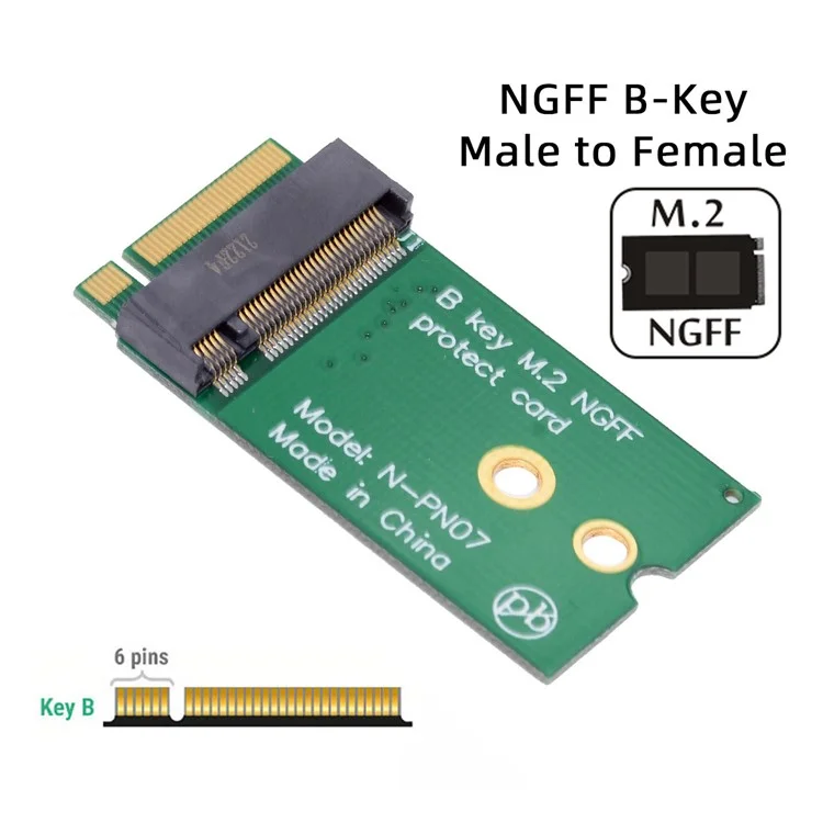 SA-068-BKEY NGFF B Key 22x30mm to 22x42mm Adaptateur Mâle à Femelle Extension pour Carte SSD LTE 2230