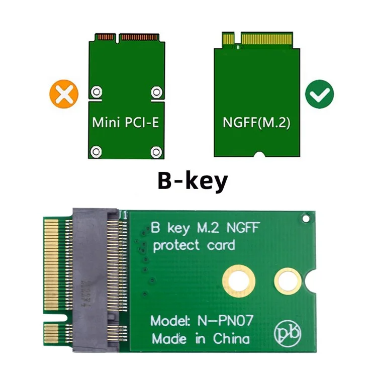 SA-068-BKEY NGFF B Key 22x30mm to 22x42mm Adaptateur Mâle à Femelle Extension pour Carte SSD LTE 2230