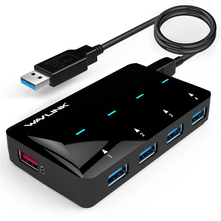 WAVLINK WL-UH3042P1 USB3.0 4-Port Hub 2.4A Fast Charging Adapter for Keyboard Mouse - EU Plug