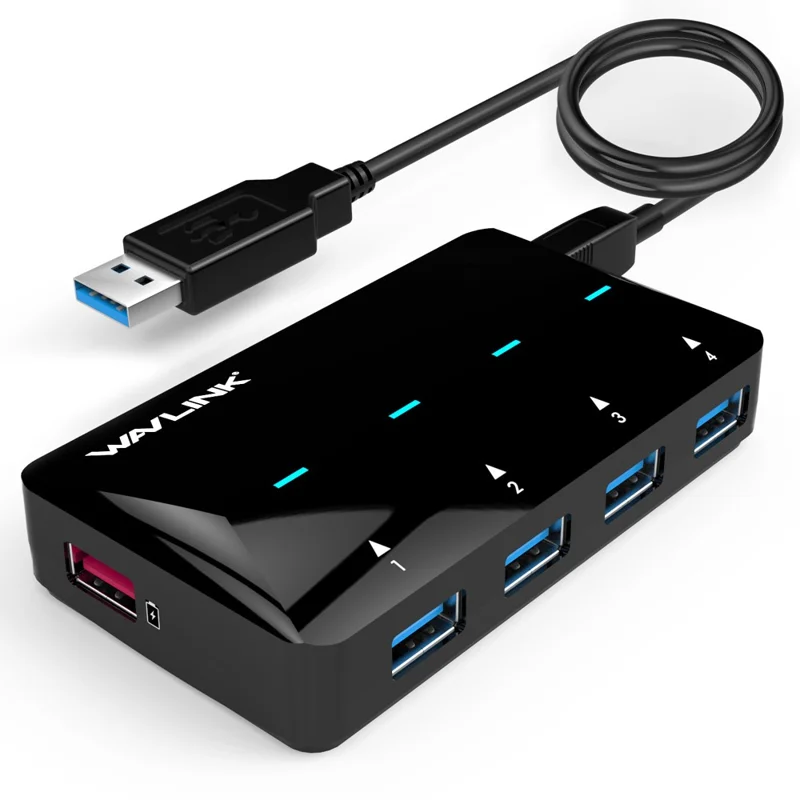 WAVLINK WL-UH3042P1 USB3.0 4-Port Hub 2.4A Fast Charging Adapter for Keyboard Mouse - AU Plug
