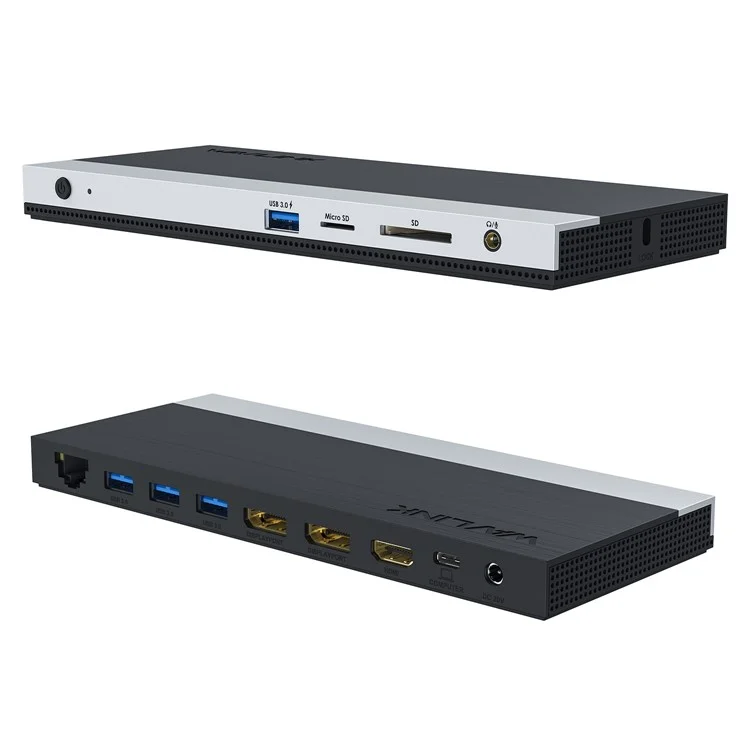 Док-станция WAVLINK WL-UMD01 Gigabit Ethernet / DP / HD Cable Converter USB3.0 Splitter Card Reader USB-C to DP / HD Adapter - Штекер США