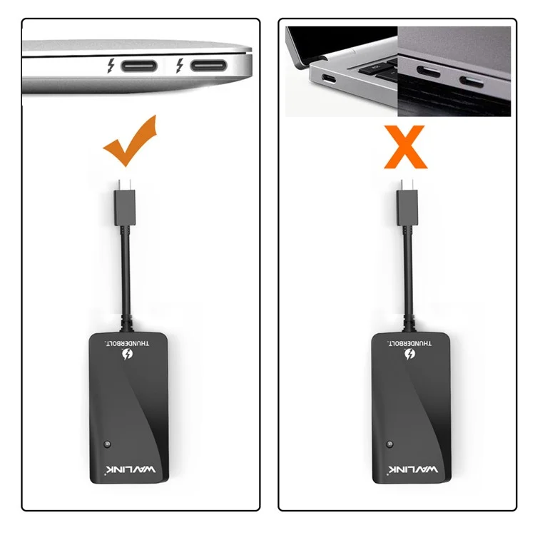 WAVLINK WL-UTA01D Thunderbolt 3 to Dual DisplayPort Adapter Type-C Thunderbolt 3 Splitter Converter