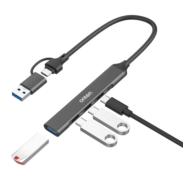 ONTEN UCA9703S 5Gbps USB 3.0 + Type-C Hub Adaptateur Ordinateur Portable vers 3 x Ports Type-C + Port USB