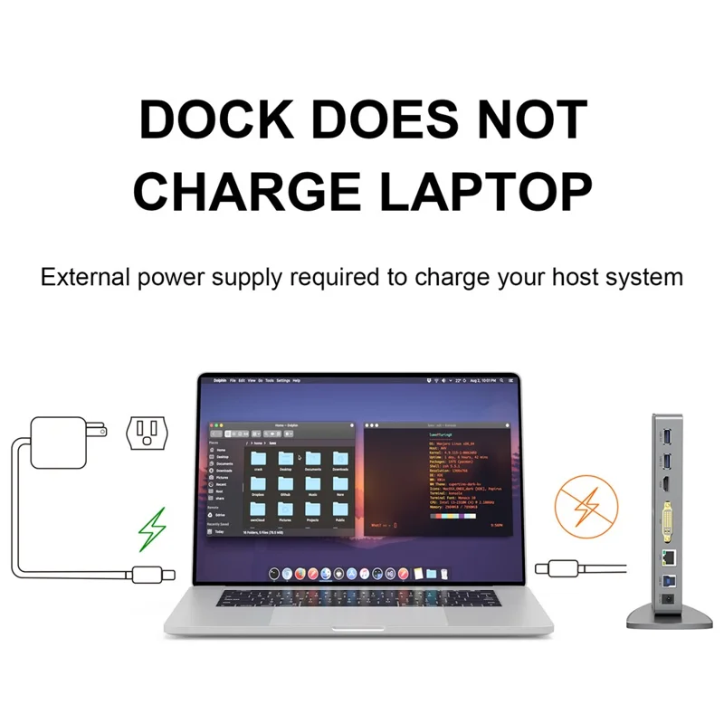 WAVLINK WL-UG39DK7 USB3.0 Multi-Screen Graphics Card Universal Docking Station USB3.0 to DVI / VGA / HD Hub Adapter - EU Plug