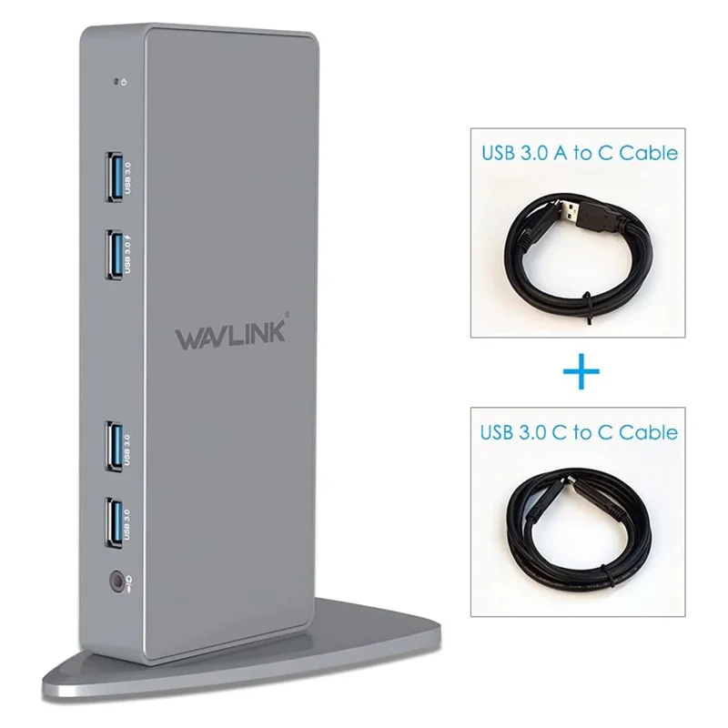 WAVLINK WL-UG69DK7 Type-C Universal Docking Station Desktop Laptops Aluminum Alloy Hub Adapter Support 4K / 5K - AU Plug