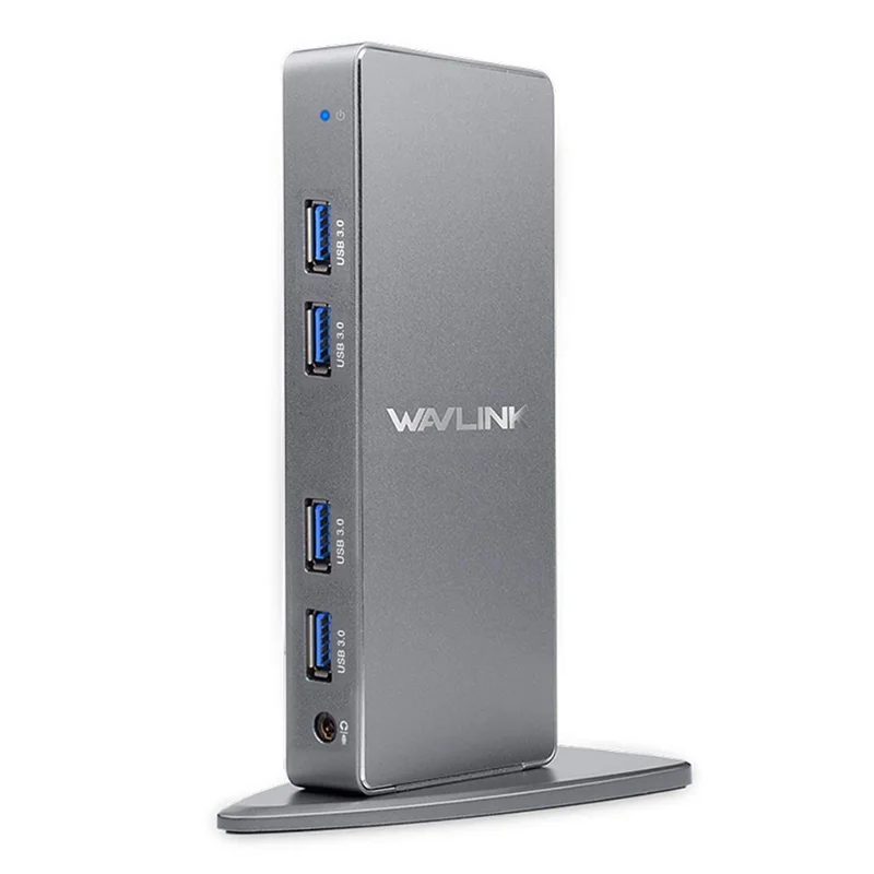 WAVLINK WL-UG69DK7 Type-C Universal Docking Station Desktop Laptops Aluminum Alloy Hub Adapter Support 4K / 5K - AU Plug