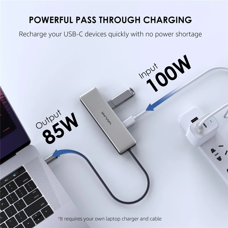 WAVLINK WL-UHP3411 Adattatore 4-in-1 Type-C a 4 porte USB-C 3.2 Gen2 10G Data Transfer Hub