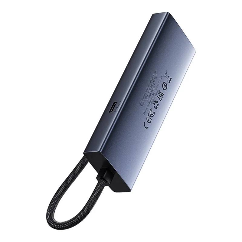 BASEUS UltraJoy Series 4-Port Hub Type-C Adapter to 3 x USB 3.0 + RJ45 + Type-C 5V - Space Grey