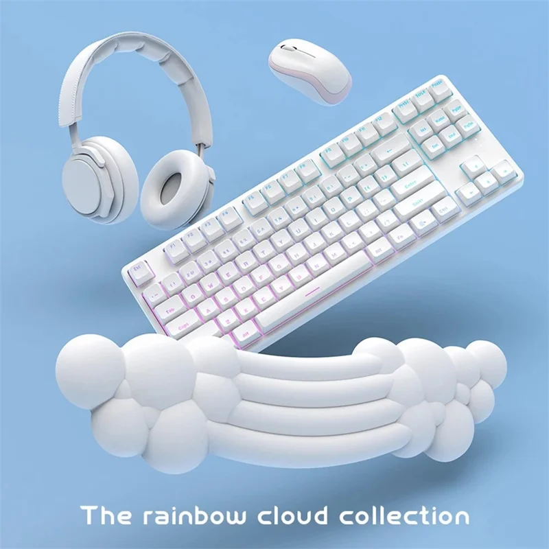 PIWIJOY PJ-01 Cloud Pad Anti-Skid Ergonomic Keyboard Wrist Support Memory Foam Wrist Rest Mat - White