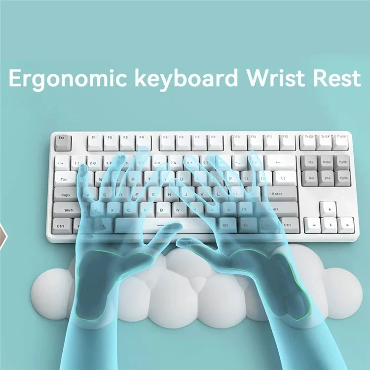 PIWIJOY Marshmallow Wrist Rest Cushion Pad Ergonomic Keyboard Wrist Support with Memory Foam - Pink+White
