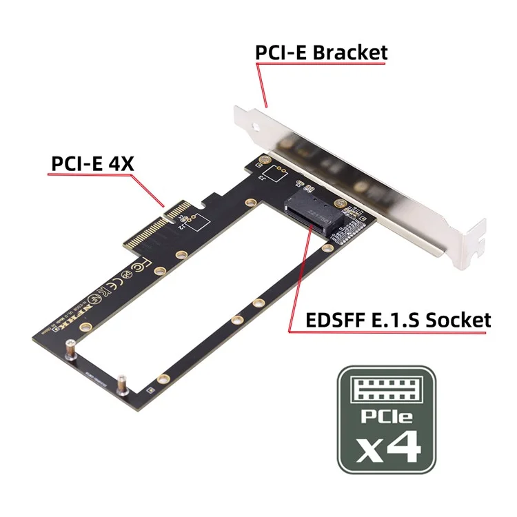 SF-036-PM PCI-E 4.0 4X Host Adapter to NVMe Ruler 1U GEN-Z EDSFF Short SSD E1.S con Adattatore Dissipatore Termico