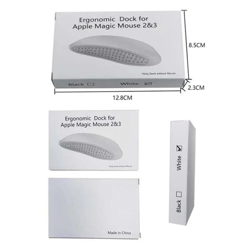Ergonomic Dock for Apple Magic Mouse 2nd and 3rd Gen Mouse Base - White