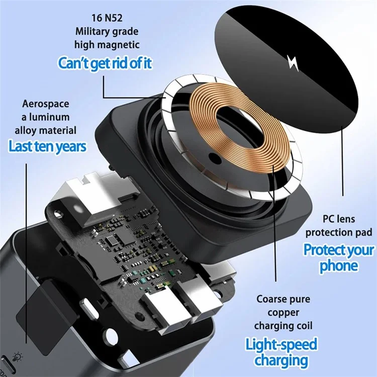 WIWU Wi-w0259 Adaptador de Estacionamiento de Múltiples Puertos 9-en-1 Con Cargador Inalámbrico de 15w, HD, PD 100W