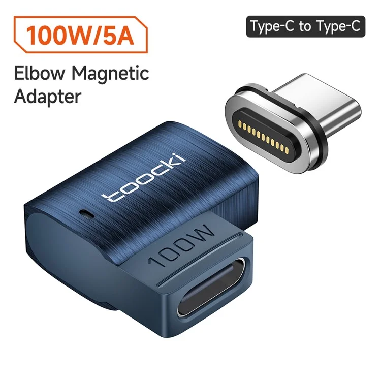 TOOCKI TQ-OTG03 100W Magnetic Type-C Male to Female 480Mbps Data Adapter - Angled