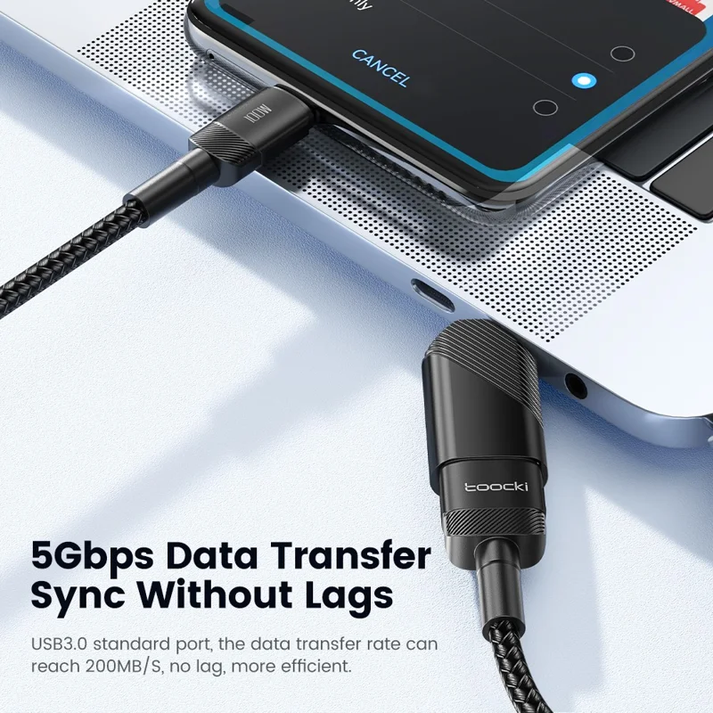 TOOCKI TQ-OTG06 Type-C Male to USB 3.0 Female Converter 5Gbps Data Adapter - Black