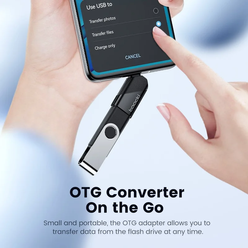 TOOCKI TQ-OTG06 Type-C Male to USB 3.0 Female Converter 5Gbps Data Adapter - Black