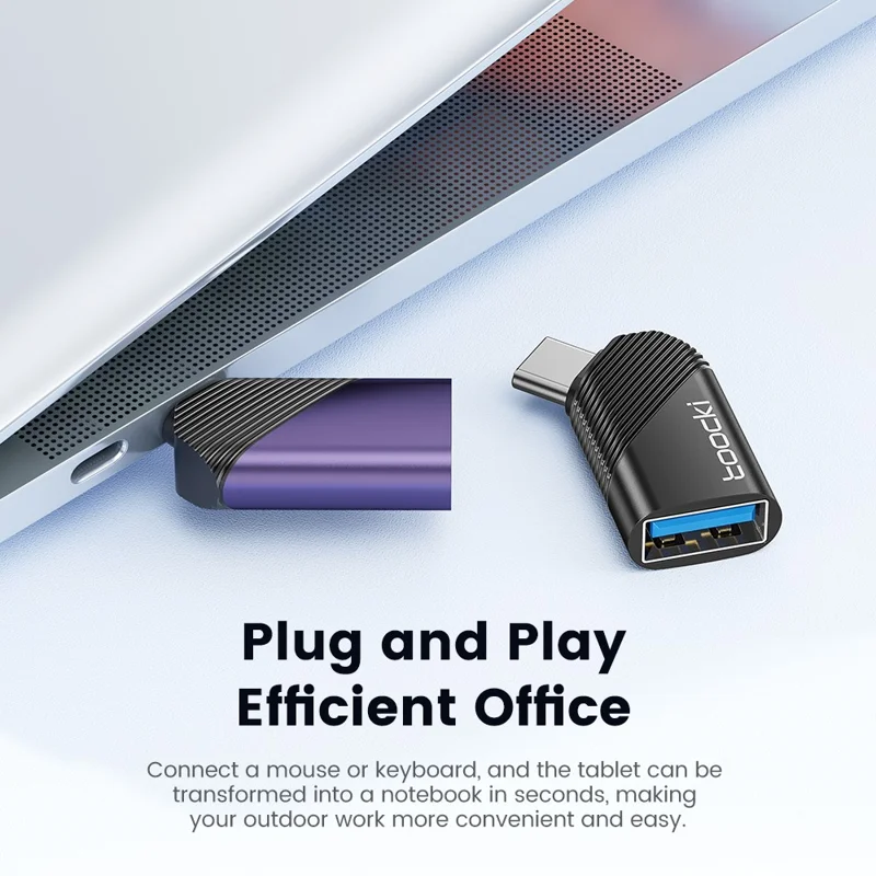 TOOCKI TQ-OTG06 Type-C Male to USB 3.0 Female Converter 5Gbps Data Adapter - Black