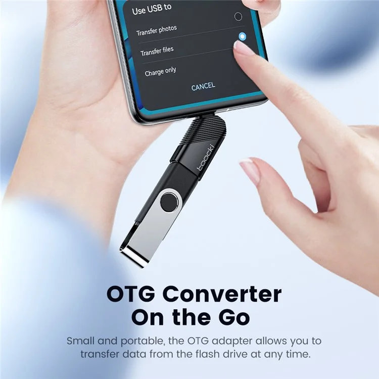 TOOCKI TQ-OTG06 Type-C Male to USB 3.0 Female Converter 5Gbps Data Adapter - Purple