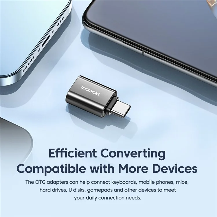 TOOCKI TQ-OTG01 5gbps USB3.0 Mini Convertitore di Adattatore Maschile di Tipo c - Nero