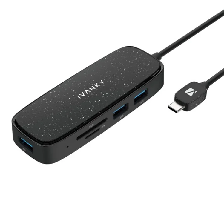 Adaptador IVANKY VCA03 Type-C Hub para PD+3xUSB 3.0+Saída HD 4K+2 Slots para Cartão de Leitura