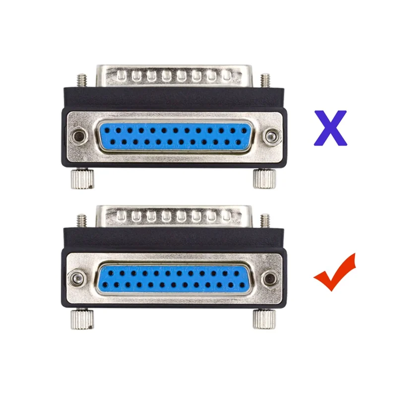 DB-008-DN DB-25PIN Down 90-Degree Angled 25-Pin DSUB Male Screw to Female Nut Connector