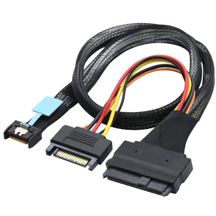 SF-081 MCIO 4x Mini Cool Edge IO to U.2 SFF-8639 NVME Pcie PCI-Express Cable Pour la Carte Principale SSD