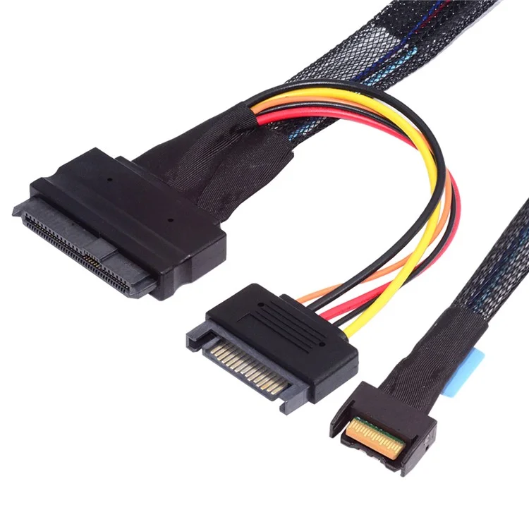 SF-081 MCIO 4x Mini Cool Edge IO to U.2 SFF-8639 NVME PCIe PCI-Express Cable for Mainboard SSD