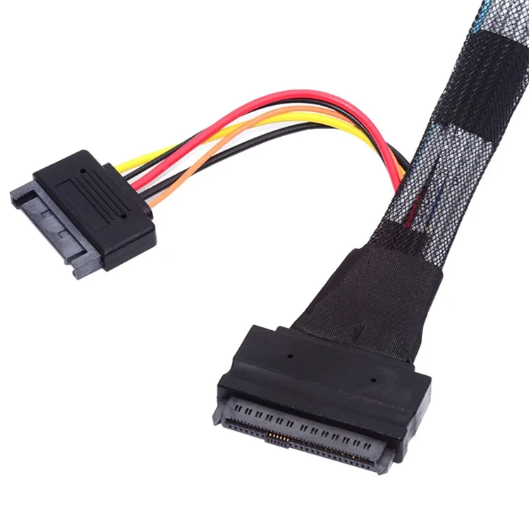 SF-081 MCIO 4x Mini Cool Edge IO to U.2 SFF-8639 NVME PCIe PCI-Express Cable for Mainboard SSD