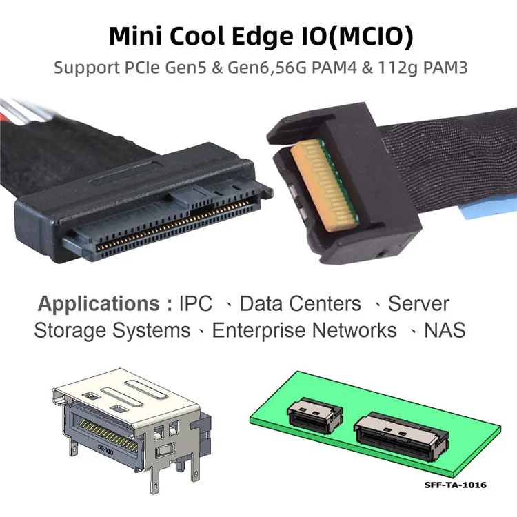 SF-081 Mcio 4x Mini Cool Edge IO a U.2 SFF-8639 NVME Pcie Pci-express Cable Para SSD de Placa Base Para SSD