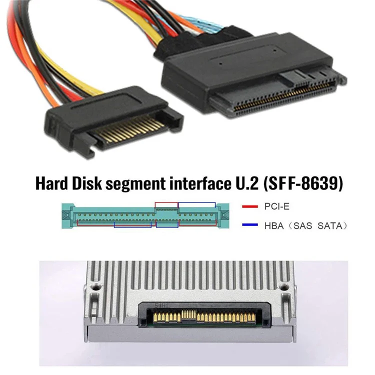 SF-081 MCIO 4x Mini Cool Edge IO to U.2 SFF-8639 NVME Pcie PCI-Express Cable Pour la Carte Principale SSD