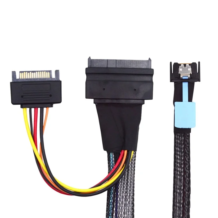 SF-081 MCIO 4x Mini Cool Edge IO to U.2 SFF-8639 NVME PCIe PCI-Express Cable for Mainboard SSD