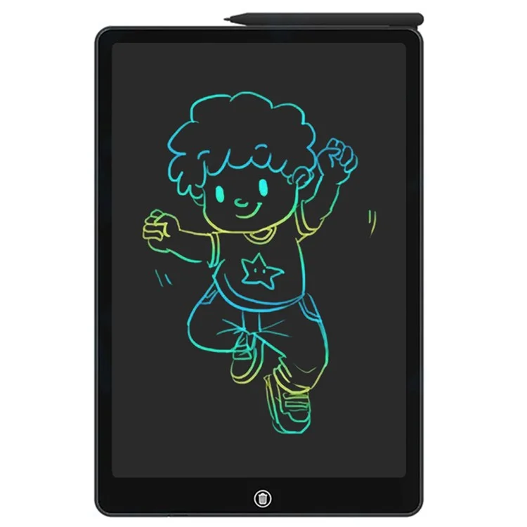 JX-16 16-Inch Colorful LCD Writing Tablet Doodle Board Office Memo Board with One-Click Erase - Black