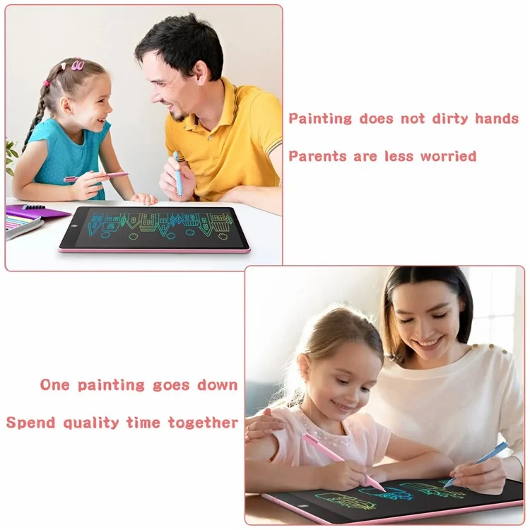 JX-16 16-Inch Colorful LCD Writing Tablet Doodle Board Office Memo Board with One-Click Erase - Baby Blue