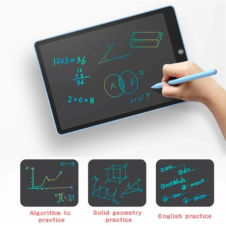 JX-16 16-Inch Colorful LCD Writing Tablet Doodle Board Office Memo Board with One-Click Erase - Baby Blue
