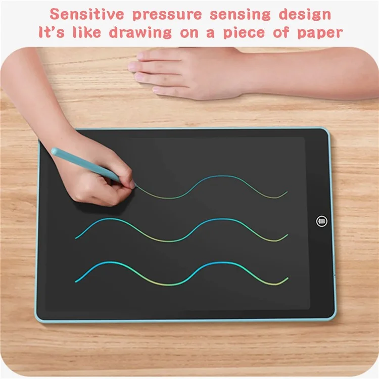 JX-16 16-Inch Colorful LCD Writing Tablet Doodle Board Office Memo Board with One-Click Erase - Baby Blue