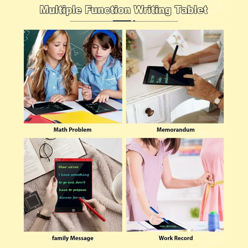 JX-12 12-Inch LCD Writing Tablet Colorful Line Doodle Board Eye Protection Kids Toy - Baby Blue