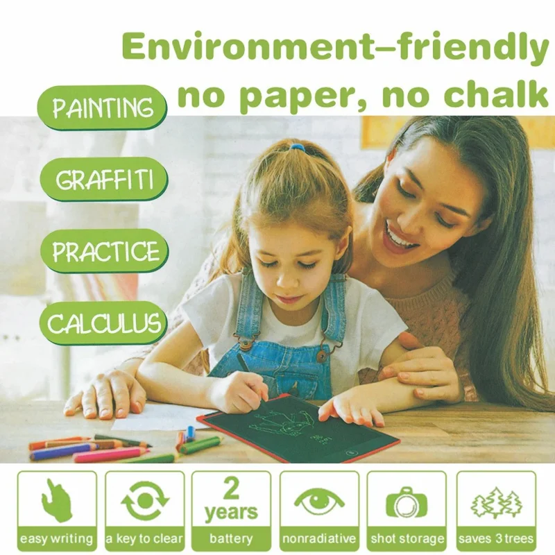 JX-12 12-Inch LCD Writing Tablet Colorful Line Doodle Board Eye Protection Kids Toy - Baby Blue
