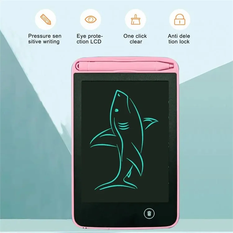 JX-6.5 Eye Care 6.5-Inch LCD Colorful Line Writing Tablet Toddler Toy Doodle Board - Pink