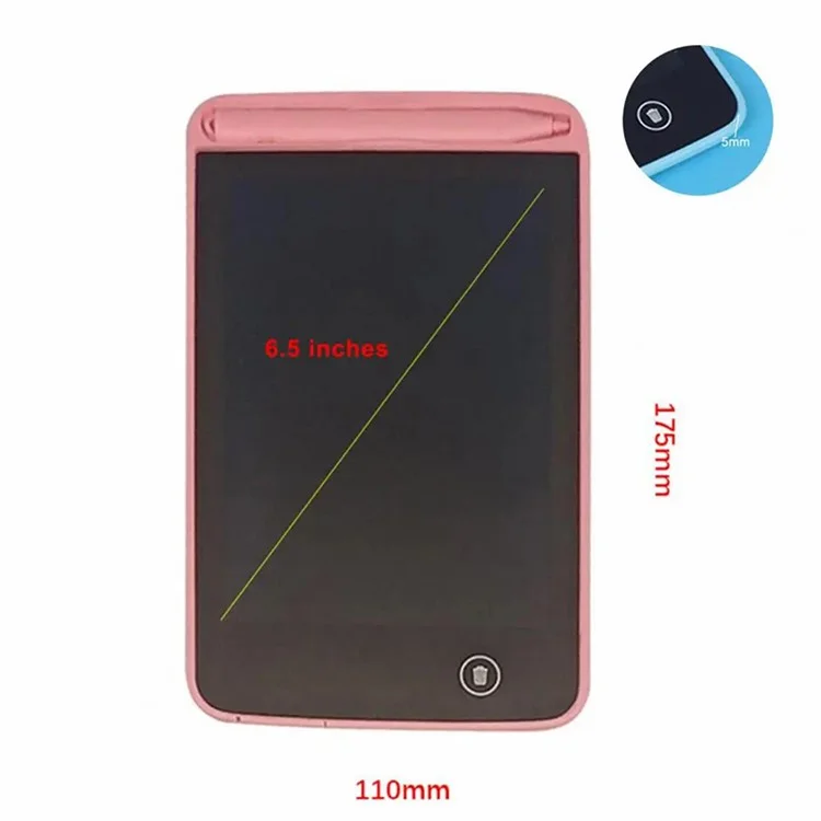 JX-6.5 Eye Care 6.5-Inch LCD Colorful Line Writing Tablet Toddler Toy Doodle Board - Pink