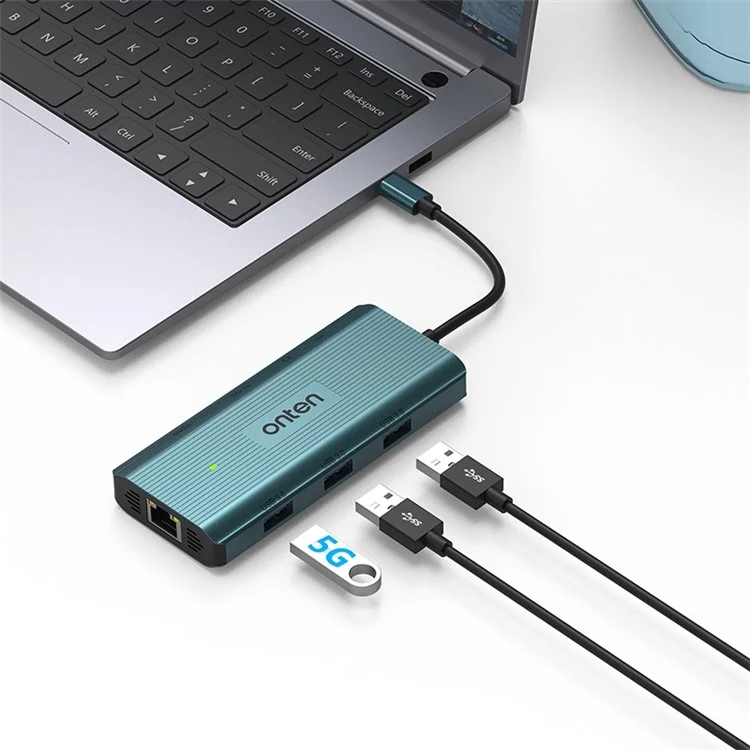 ONTEN UC961 9-in-1 Typ-C zu USB3.0*3+HD+SD+TF+Klinke+PD 3.0+RJ45 USB-Hub-Dockingstation