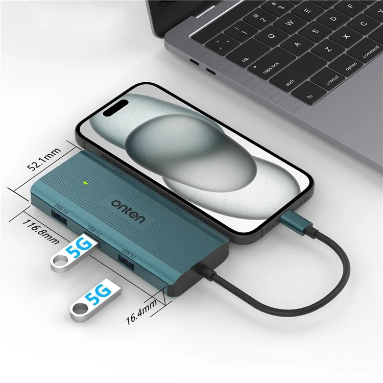 ONTEN UC961 9-in-1 Typ-C zu USB3.0*3+HD+SD+TF+Klinke+PD 3.0+RJ45 USB-Hub-Dockingstation
