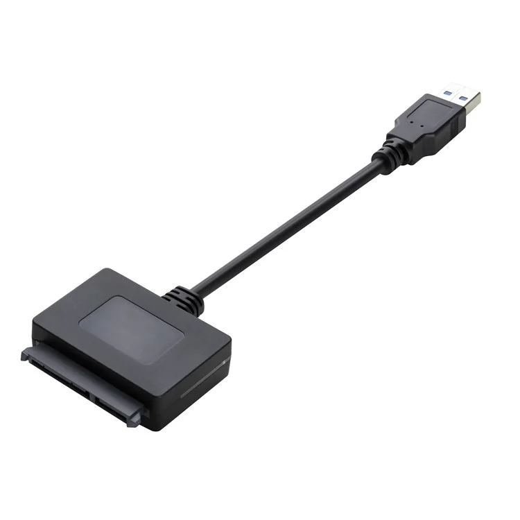 Schwarzes ABS-Kunststoff-SATA-auf-USB-3.0-Adapterkabel für 2,5-Zoll-Festplatte SSD-Datentransfer