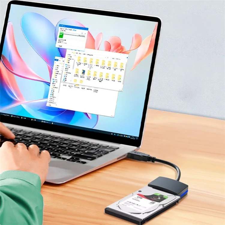 Schwarzes ABS-Kunststoff-SATA-auf-USB-3.0-Adapterkabel für 2,5-Zoll-Festplatte SSD-Datentransfer