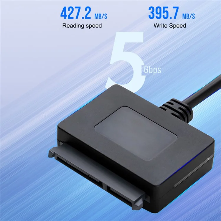 Schwarzes ABS-Kunststoff-SATA-auf-USB-3.0-Adapterkabel für 2,5-Zoll-Festplatte SSD-Datentransfer